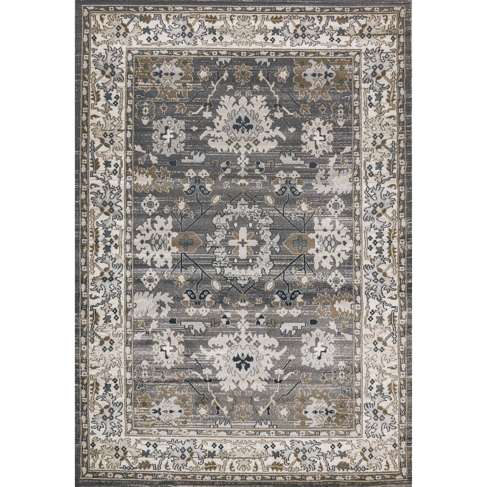 Dynamic Rugs 8531-910 Yazd 3.3 Ft. X 5.3 Ft. Rectangle Rug in Grey/Ivory